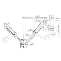 Miniatura 10 de SOPORTE DE PARED ORIENTABLE EQUIP PARA 2 PANTALLAS DE 17"-32" BRAZO 564MM MUELLE DE GAS HASTA 9KG