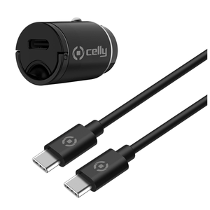 CELLY-KIT-CARGADOR-COCHE---CABLE-USBC-A-USBC-20W-PROPOWER-NEGRO