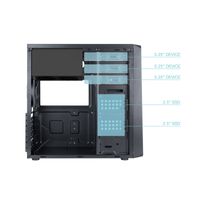 Miniatura 4 de TOOQ  Caja Semitorre ATX “PRISMA ULTRA” Negra  Negro Incluye Fuente