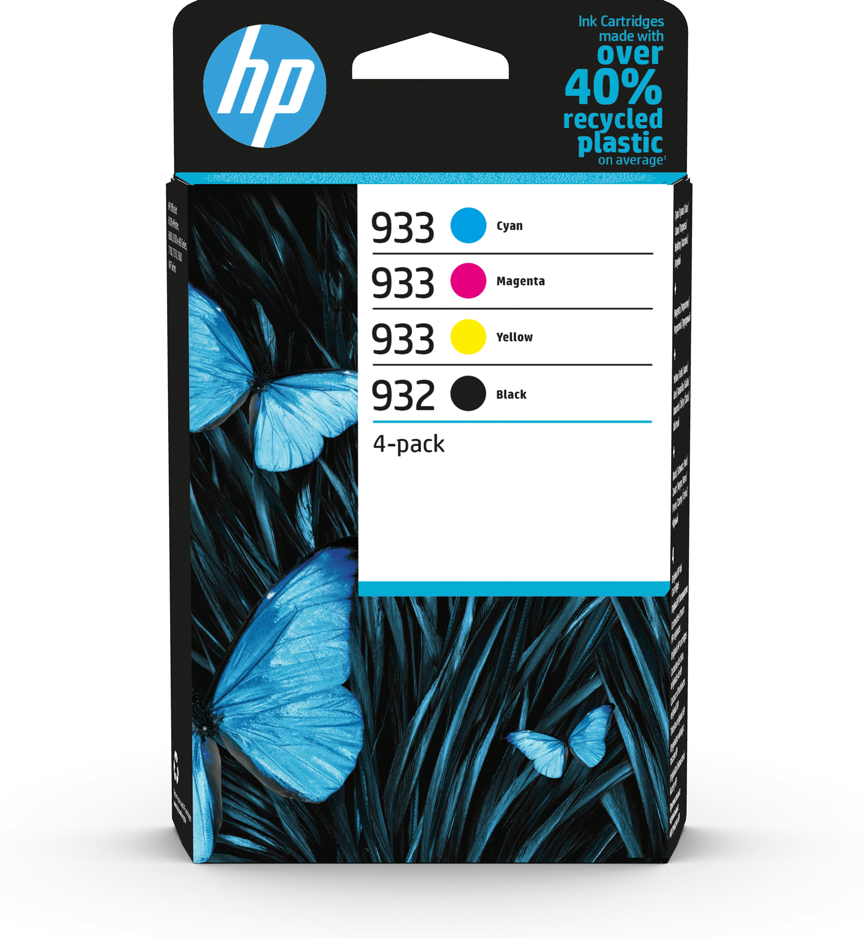 Cartucho HEWLETT PACKARD Paquete de 4 tintas Originales HP 932 negro y 933 cian/magenta/amarillo 4 Colores 6ZC71AE