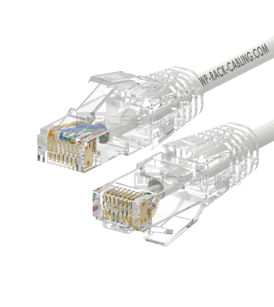 WP CAT 6A U-UTP SLIM PATCH CABLE LENGTH 1 M, AWG 28/7, CU, LS0H, 50U GOLD-PLATED PINS, COLOR WHITE