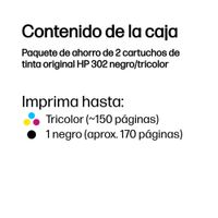 Miniatura 4 de PACK COMBO CARTUCHOS HP 302 NEGRO + TRICOLOR
