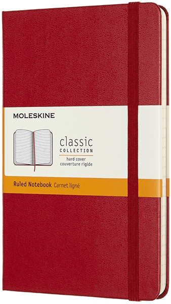 LIBRETA CLASICA TAPA DURA ROJA M (11,5X18CM) RAYADA MOLESKINE QP050F2