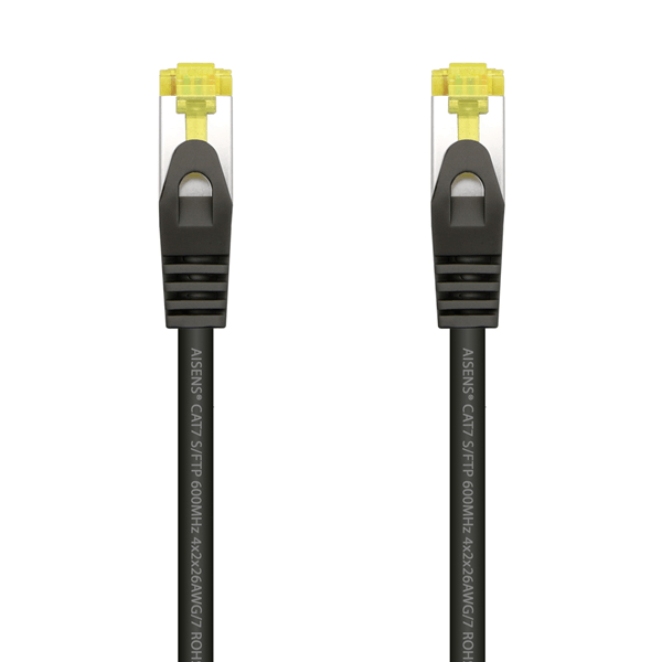AISENS Cable De Red Latiguillo RJ45 LSZH Cat 7 600 MHz S FTP PIMF AWG26 Negro 0 5 m