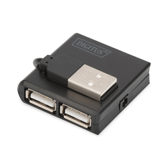 USB 2.0 HIGH-SPEED HUB 4-PORT 4X USB A/F  1X USB B MINI/M  INCL. USB  CABLE
