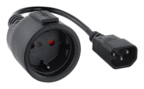 Nanocable Cable Adaptador C14-M a CEE7-H, 50cm