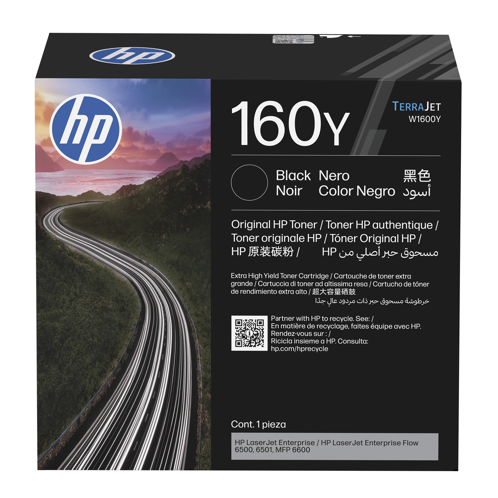 HP Toner negro 160Y extra para LaserJet Enterprise Flow 6500 38000p