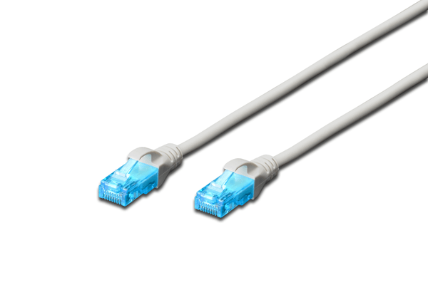 Cat 5e U-UTP patch cable Cu PVC AWG 26/7 length 1 m color grey