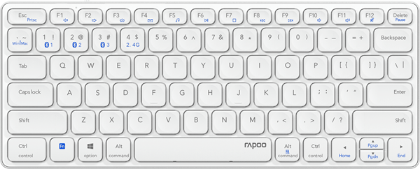 TECLADO RAPOO WIRELESS Y BLUETOOTH E9600M 2.4GHz BT 3.0 5.0 DISE??O ULTRAFINO COMPACTO BATERIA GRIS
