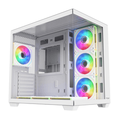CAJA ATX FSP M341 CRISTAL TEMPLADO DUAL CHAMBER 7xARGB DISIPADOR MAX 160mm GPU MAX 410mm BLANCO