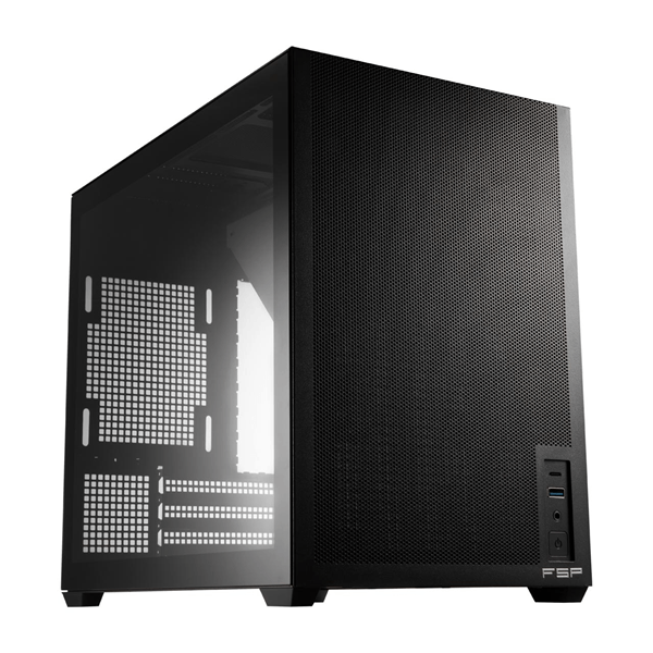 CAJA MICRO ATX FSP S210 CRISTAL TEMPLADO DISIPADOR MAX 170mm GPU MAX 340mm NEGRO