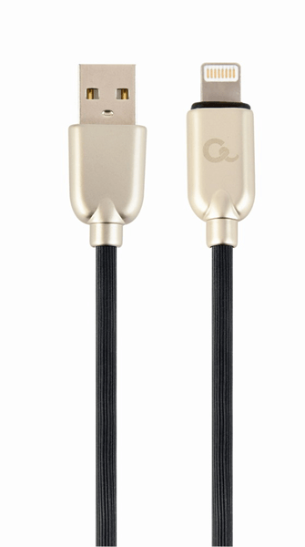 CABLE DE DATOS Y CARGA GEMBIRD 8 PINES DE CAUCHO PREMIUM, 1 M, NEGRO