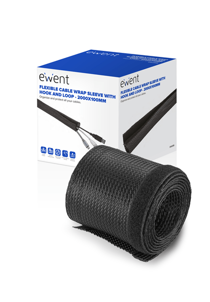 Ewent EW1558 organizador de cables Universal Pasacables Negro 1 pieza s