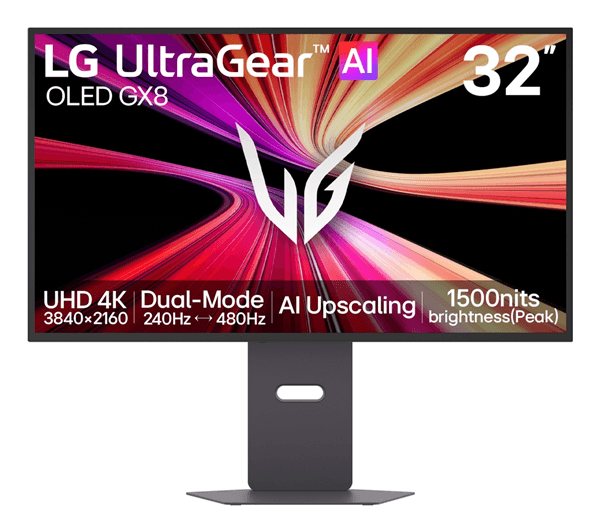 MONITOR LG 32" ULTRAGEAR OLED 32GX870B-B: PANEL OLED, RESOLUCION 4K UHD, 240 HZ, 0,03 MS, DISPLAYHDR TRUE BLACK 500, G-SYNC COMPATIBLE, FREESYNC