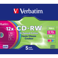Miniatura 1 de CD-RW VERBATIM: COLOR SLIM PACK 5