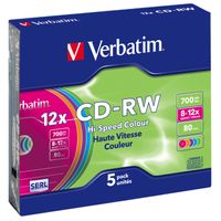 Miniatura 3 de CD-RW VERBATIM: COLOR SLIM PACK 5