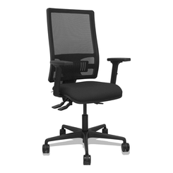 Piqueras y Crespo Silla Bormate asincro malla negra asiento bali negro brazos 2D ruedas 65mm