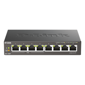 SWITCH-NO-GESTIONABLE-D-LINK-DGS-1008P-8P-GIGA-CON-4P-POE--52W--SOBREMESA-NO-RACK