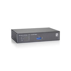 SWITCH-NO-GESTIONABLE-LEVEL-ONE-FGP-1000-10P-8xPoE-100Mb-1xGb-1xGb-SFP-120W-CARCASA-METALICA