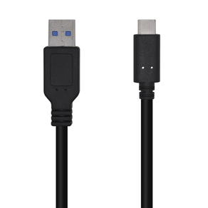 AISENS-Cable-USB-3.1-Gen-2-10-Gbps-3-A-Tipo-C-M-A-M-Negro-0.5m