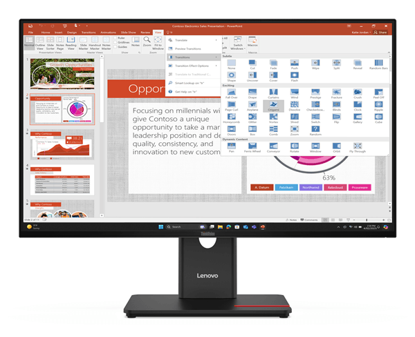 LENOVO ThinkVision T27-40 Monitor ThinkVision 27" LED IPS Full HD HDMI VGA