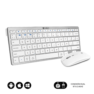 TECLADO---RATON-INALAMBRICO-SUBBLIM-PLATEADO---BLANCO