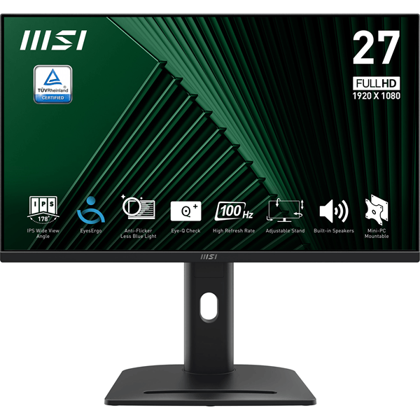 MSI MONITOR PRO MP275PG. 27" IPS PLANO. 1920x1080. 100Hz. NEGRO