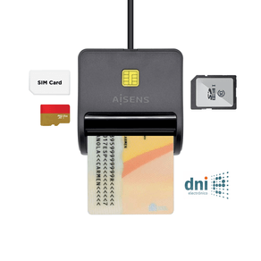 AISENS-Lector-de-Tarjeta-Inteligente-DNI-con-Lector-de-Tarjetas-SIM-SD-Micro-SD-MMC-RS-MMC-MMC-Micro-Negro