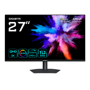 MONITOR-GIGABYTE-GO27Q24A-Monitor-Gaming-OLED-27”-2K-QHD---2560-x-1440-240Hz-0.03ms-400-cd-m²-FreeSync-Premium-G-Sync-Compatible-HDMI-2.1-DisplayPort-1.4---27--OLED-2560-x-1440-HDMI