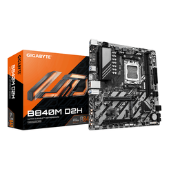 GIGABYTE AMD  B840M D2H Placa base - Procesadores AMD Ryzen 9000, VRM de 5+2+2 fases, hasta 7600 MHz DDR5, 1xPCIe 4.0 + 1xPCIe 3.0 M.2, LAN 2.5GbE, US