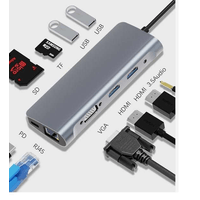 Miniatura 1 de ZEROMAX Dock USB-C 10 en 1 ZM-BYL2120 Type-C 2 x HDMI 4K, LAN Gigabit