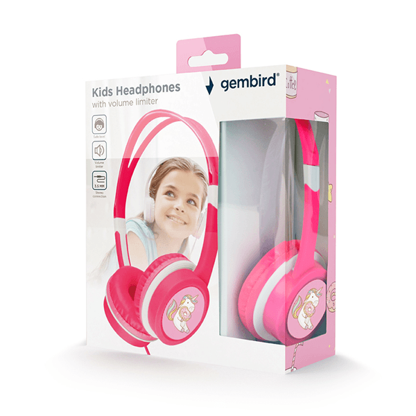 AURICULARES PARA NIÑOS GEMBIRD CONTROL DE VOLUMEN ROSA
