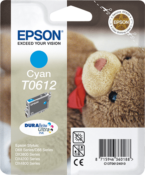 cartucho epson cyan dx3800 d68 c13t06124010