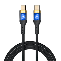iggual Cable USB-C a tipo C 3A 100 cm trenzado LED