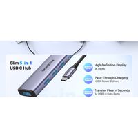 Miniatura 7 de UGREEN 6-IN-1 USB-C TO HDMI 4K 30HZ +3 USB-A3.0+SD TF