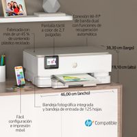 Miniatura 7 de HP ENVY Multifunción A4Wifi Thermal Inkjet Dúplex Envy Inspire 7220e Inalámbrico All-in-One Color Impresora, Instant Ink; Fotocopiadora, escáner