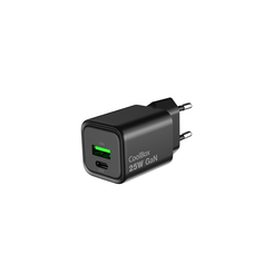 CARGADOR USB PARED COOLBOX GAN 25W USB-C/USB-A QC3.0 NEGRO