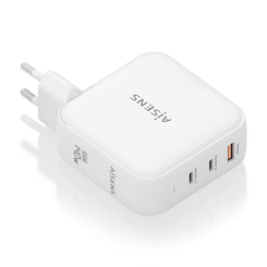 AISENS Cargador GaN 140W  2xUSB C PD3 1 QC4 0  1xUSB A QC3 0  Blanco