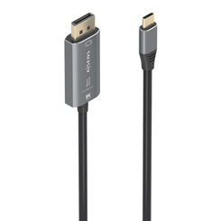 AISENS Cable Conversor Aluminio Bidireccional USB C A DisplayPort 8K 60Hz  USB C M DP M  Negro  1 8m