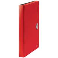 Miniatura 2 de CARPETA POLIPROPILENO ACORDEON 5 POSICIONES+BOLSILLO FRONTAL BROCHE GIRATORIO A4 RECYCLE ROJO LEITZ 46240025
