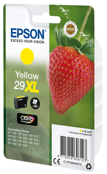 CARTUCHO EPSON AMARILLO XP-235/XP-332/XP-335/XP-432/XP-435 Nº29XL C13T29944012