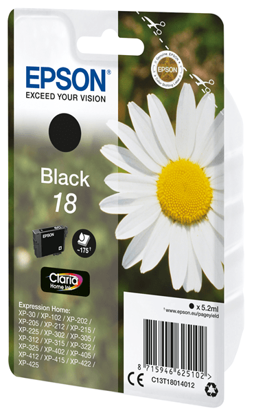 CARTUCHO EPSON NEGRO XP-102/205/305/405 C13T18014012