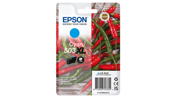 EPSON Cartucho Cian 503XL WF-2960dwf,WF-2965dwf, XP-5205 Pimiento