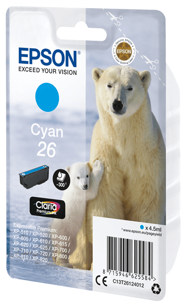 CARTUCHO EPSON CYAN XP-605 C13T26124012