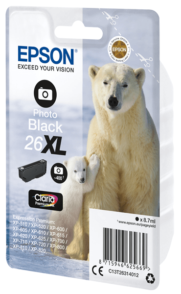 CARTUCHO EPSON FOTOGRAFICO NEGRO ALTA CAPACIDAD XP-605 C13T26314012