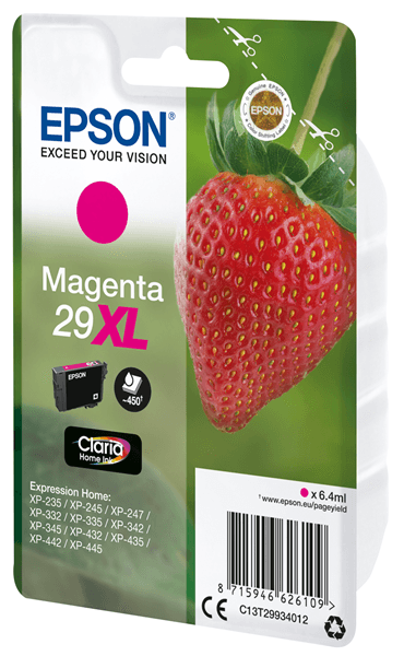 CARTUCHO EPSON MAGENTA XP-235/XP-332/XP-335/XP-432/XP-435 Nº29XL C13T29934012