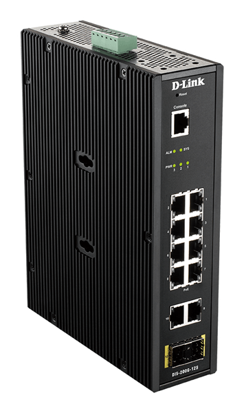SWITCH INDUSTRIAL D-LINK DIS-200G-12S 10P GIGA Y 2P SFP CARRIL DIN VLAN QoS IGMP