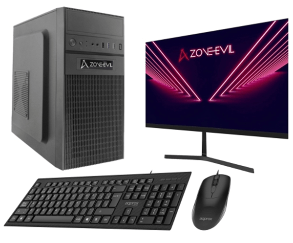 Zone Evil Core Work Intel Core i5 14400 16GB 1TB SSD Nvme Negro Monitor 24 Teclado y rat n