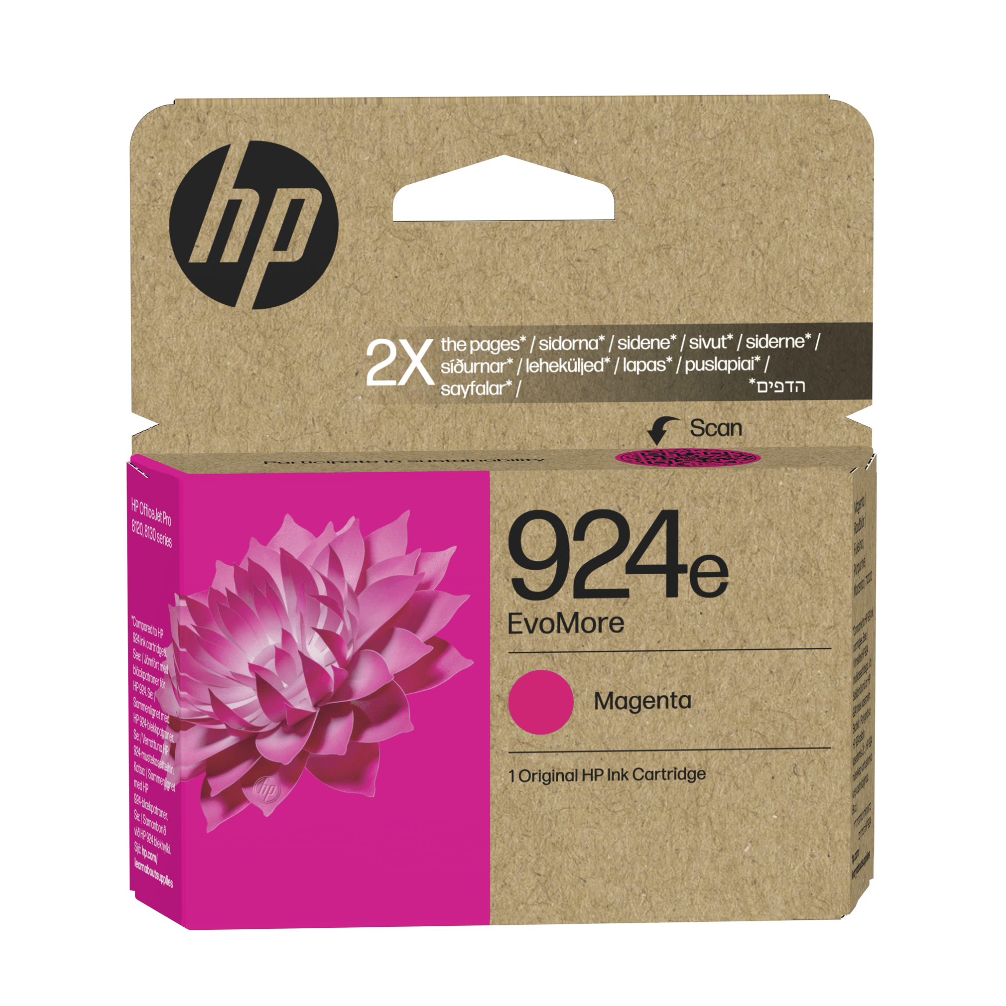 HP 924e Cartucho Magenta OfficeJet Pro 8120, 8130 series
