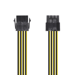 Aisens A131-0419 Cable Alimentación 8pin hembra a 4+4pin macho 0.3m negro amarillo